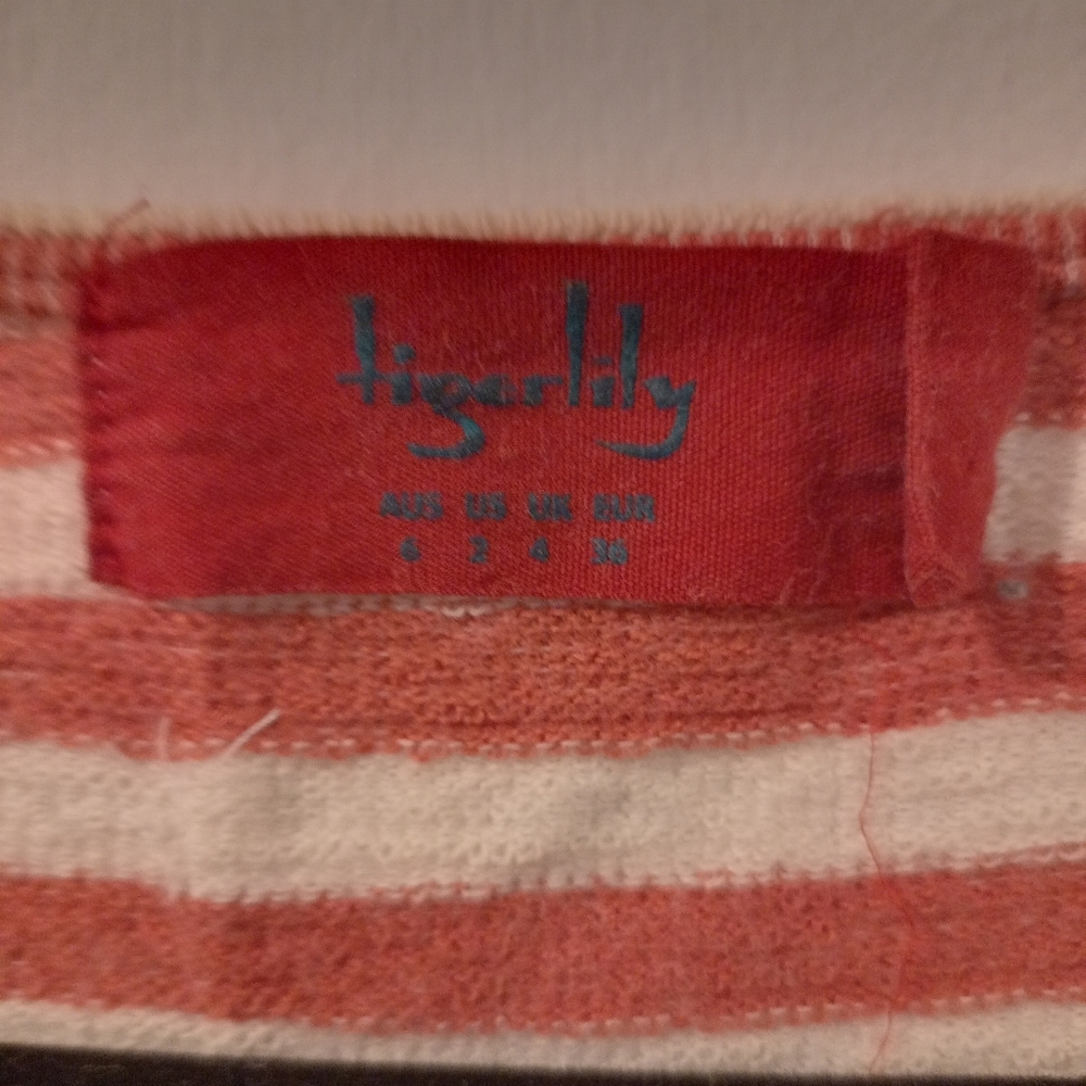 Tigerlily Biotite Mini Dress in Red White nautical stripe Size 6 - Picture 5 of 13